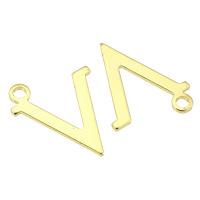 Letter Brass Pendants, Letter V, gold color plated Approx 2mm 