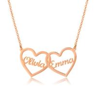 304 Stainless Steel Necklace, with 1.97inch extender chain, Heart, Vacuum Ion Plating, Each custom text must be less than 10 letters & fashion jewelry & Unisex Approx 17.72 Inch 