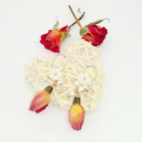 Resin Drop Earring, Brass, with Shell & Resin & Plastic Pearl, fashion jewelry & for woman 