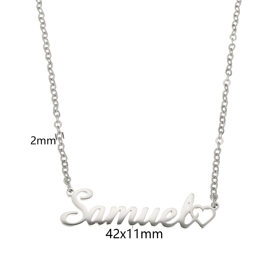 Edelstahl Schmuck Halskette, 304 Edelstahl, Jeder benutzerdefinierte Text muss weniger als zehn Buchstaben sein & Modeschmuck & für Frau, originale Farbe, Länge:ca. 17.72 ZollInch, verkauft von PC