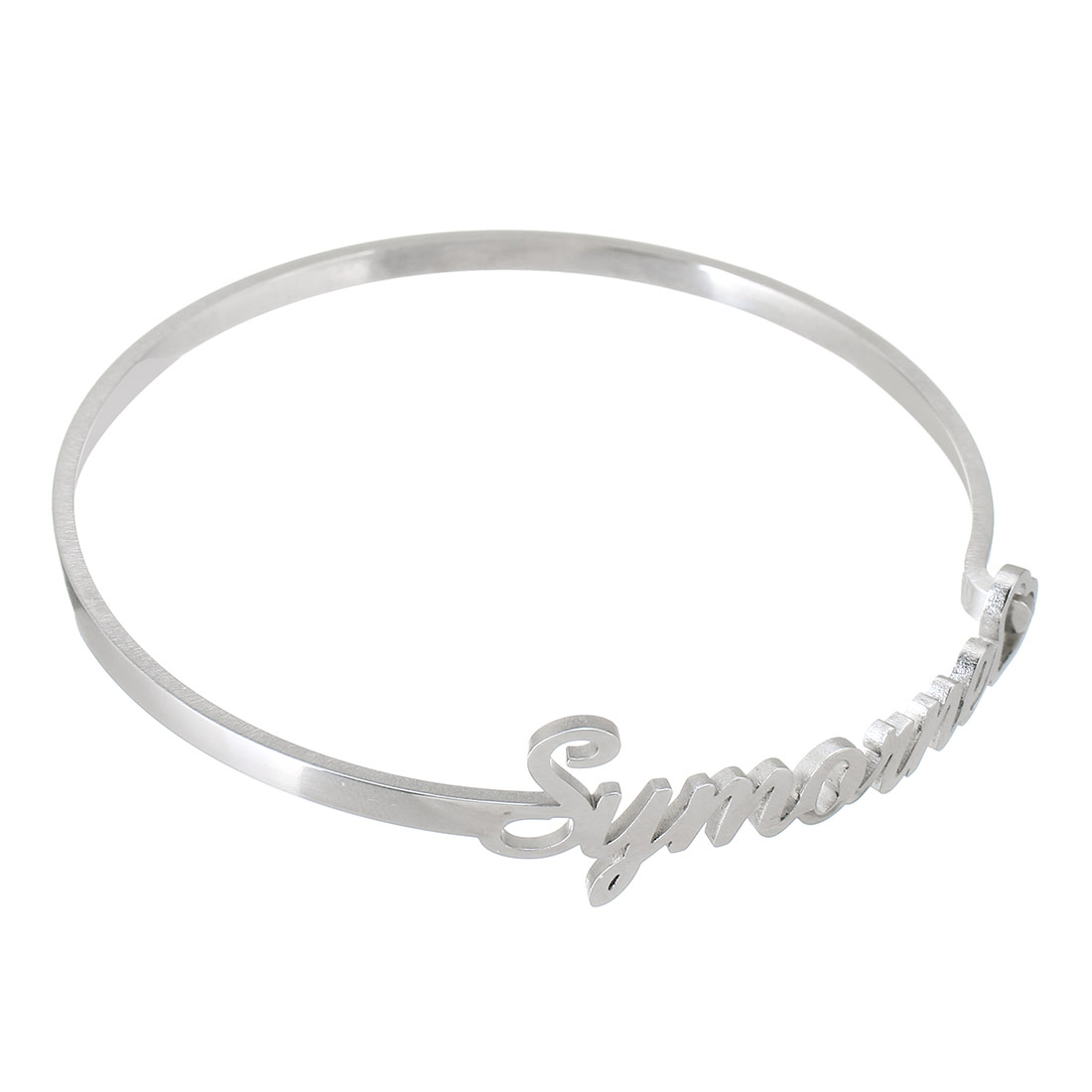 Stainless Steel Bangle, 304 Stainless Steel, Each custom text must be less than 10 letters & fashion jewelry & for woman, original color, Inner Diameter:Approx 63x64mm, Sold By PC