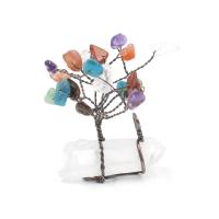 Rich Tree Decoration, Natural Stone, with Brass, antique copper color plated & Unisex 