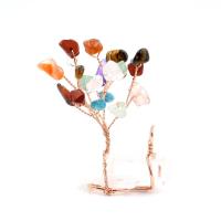 Décoration riche d’arbre, Pierre naturelle, avec laiton, Plaqué de couleur d'or rose, différents matériaux pour le choix & unisexe, plus de couleurs à choisir Vendu par PC