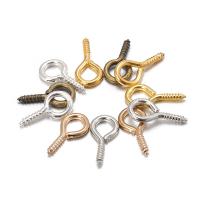 Eisen Haken Augenschrauben Nagel, plattiert, DIY & verschiedene Größen vorhanden, keine, ca. 200PCs/Tasche, verkauft von Tasche