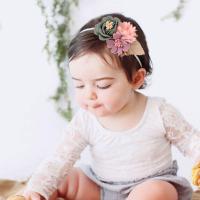 Children Hair Jewelry Set, Cloth, Headband & hair clip, with Nylon, Flower, handmade, 3 pieces & for children mixed colors, 51mm,100mm 