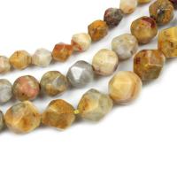 Natural Crazy Agate Beads, Round, Star Cut Faceted & DIY yellow .96 Inch 