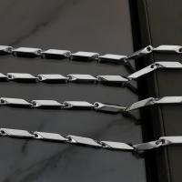 Stainless Steel Bar Chain, 304 Stainless Steel, Rhombus, Vacuum Ion Plating, fashion jewelry & DIY & Unisex, original color 