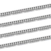 Stainless Steel Curb Chain, 304 Stainless Steel, Vacuum Ion Plating, fashion jewelry & DIY & Unisex, original color 