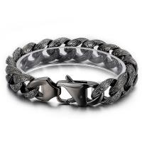 316L Stainless Steel Bracelet, Vacuum Ion Plating, fashion jewelry & for man, 18mm Approx 8.66 Inch 