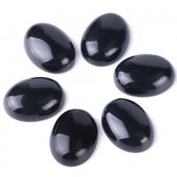 Obsidian Cabochon, Oval, polished black 