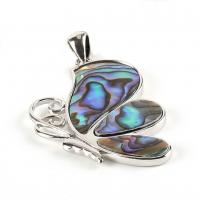 Abalone Shell Pendants, Zinc Alloy, with Abalone Shell, Butterfly, fashion jewelry & for woman 