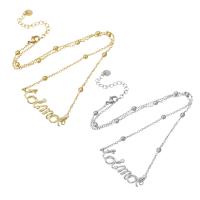 Harz Messing Halskette, Alphabet-Buchstabe, plattiert, für Frau & mit Strass, keine, Länge:ca. 18.5 ZollInch, verkauft von PC