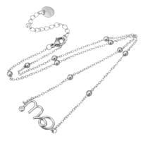 Harz Messing Halskette, Platinfarbe platiniert, für Frau & mit Strass, Länge:ca. 18.5 ZollInch, verkauft von PC