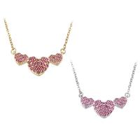 Cubic Zircon Micro Pave Brass Necklace, Heart, plated, micro pave cubic zirconia & for woman Approx 19.5 Inch 