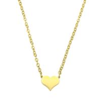 Stainless Steel Jewelry Necklace, 304 Stainless Steel, with 1.97inch extender chain, Heart, Vacuum Ion Plating, fashion jewelry & for woman, golden, 10*9mm,2mm Approx 17.72 Inch 