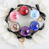 Zinc Alloy Key Chain Jewelry, with Plastic & Plastic Pearl, handmade, for woman 50mm 