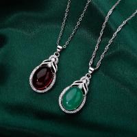 Glass Brass Pendants, with Glass Stone, Mother Day Jewelry & micro pave cubic zirconia & for woman 