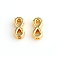 Weinlese Messing Perlen, Nummer 8, vergoldet, DIY, goldfarben, 10x10x20mm, verkauft von PC