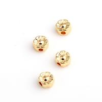 perla de cobre, metal, Flor, chapado en oro real, Bricolaje, dorado, 15x15x3mm, Vendido por UD