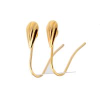 Brass Hook Earwire, real gold plated, golden 