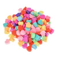 Polymer Clay Jewelry Beads, Heart, stoving varnish, DIY, mixed colors 