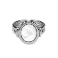 Zinc Alloy Finger Ring, with Shell, Adjustable & for woman 17mm 