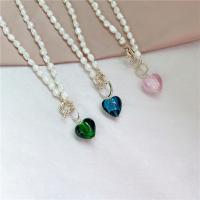 Natural Freshwater Pearl Necklace, with Crystal & Zinc Alloy, for woman Approx 45 cm 