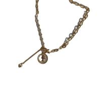 Titanstahl Halskette, mit Zinklegierung, für Frau & mit Strass, keine, Länge:ca. 45 cm, verkauft von PC