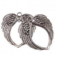 Wing Shaped Zinc Alloy Pendants, plated, silver color 