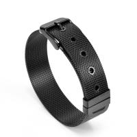 Titanium Steel Watch Band, plated, Unisex, black Approx 21 cm 