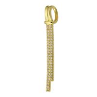 Colgante de Micro Pavé de Zirconía Cúbica, metal, chapado en color dorado, Joyería & Bricolaje & micro arcilla de zirconia cúbica, dorado, 5x38x2mm, agujero:aproximado 3mm, Vendido por UD