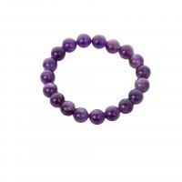 Amethyst Bracelet, Round, Unisex & anti-fatigue, purple, 10mm Approx 7.48 Inch 
