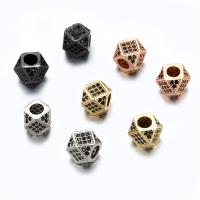 Cubic Zirconia Micro Pave Brass Beads, Polygon, plated, DIY & micro pave cubic zirconia 