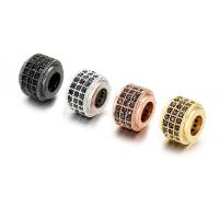 Perles zircon Micro Pave cubes, laiton, Rond, Placage, DIY & pavé de micro zircon, plus de couleurs à choisir Vendu par PC