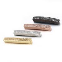 Brass Tube Beads, Rectangle, plated, DIY & micro pave cubic zirconia 