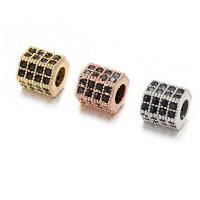 Large Hole Brass Beads, Hexagon, plated, DIY & micro pave cubic zirconia 