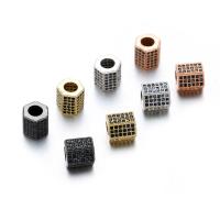 Perles zircon Micro Pave cubes, laiton, hexagone, Placage, DIY & pavé de micro zircon, plus de couleurs à choisir Vendu par PC