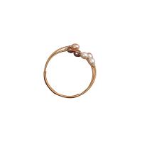 Cultured Freshwater Pearl Brass Bracelet, with Freshwater Pearl, Round, gold color plated, for woman, mixed colors .09 Inch 