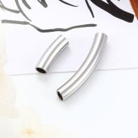 304 Stainless Steel Curved Tube Beads, Vacuum Ion Plating, polished & DIY 