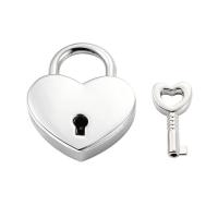 Zinc Alloy Key Pendants, Lock and Key, Vacuum Ion Plating, 2 pieces & fashion jewelry & polished & DIY & Unisex, original color 