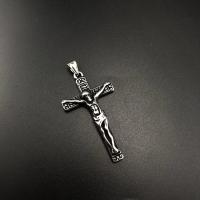 Stainless Steel Cross Pendants, 304 Stainless Steel, Crucifix Cross, polished, fashion jewelry & DIY & Unisex & blacken, original color 