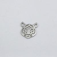 Stainless Steel Animal Pendants, 304 Stainless Steel, Tiger, machine polished, fashion jewelry & DIY & Unisex, original color 