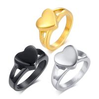 Titanium Steel Finger Ring, Heart, Vacuum Ion Plating, fashion jewelry & for woman 11.5mm,1.5mm 