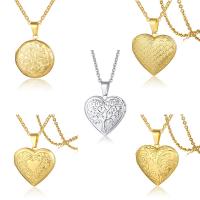 Fashion Locket Necklace, 304 Stainless Steel, Heart, fashion jewelry & with photo locket & for woman 29*29mm,31*28mm Approx 19.69 Inch 
