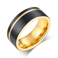 Tungsten Steel Finger Ring, Vacuum Ion Plating, fashion jewelry & drawbench & for man 