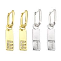 Huggie Hoop Drop Earring, laiton, Placage, modèles différents pour le choix & pavé de micro zircon & pour femme, plus de couleurs à choisir, 36mm, Vendu par paire