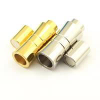 Round Stainless Steel Magnetic Clasp, 304 Stainless Steel, Vacuum Ion Plating, DIY 