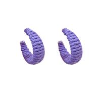 Poliéster pendiente de aro, Joyería & para mujer, Púrpura, 45mm, Vendido por Par