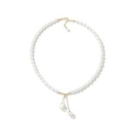Natural Freshwater Pearl Necklace, with Zinc Alloy, for woman, mixed colors Approx 45 cm 