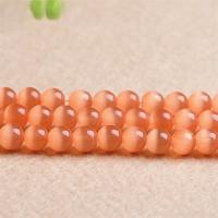 Cats Eye Beads, Round, polished, DIY orange 